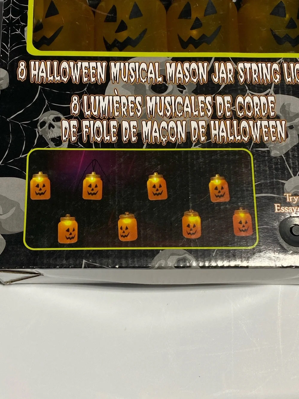Vintage Magic Power Co Halloween Musical Mason Jar String Lights NIB 8 Count